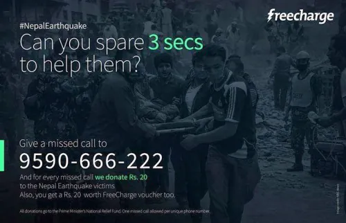 donate nepal via freecharge